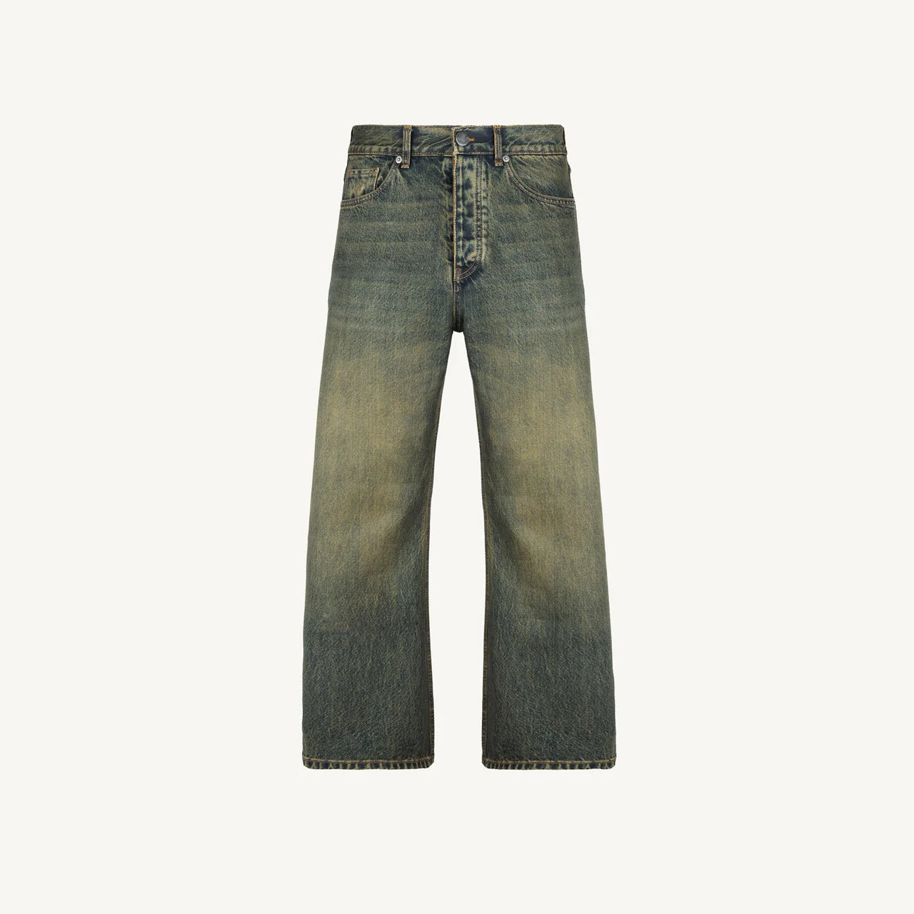 Faded Burn Storm Blue Loose Fit Jeans