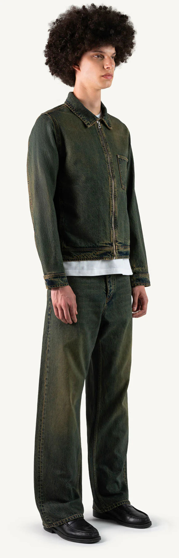 Faded Burn Storm Blue Loose Fit Jeans