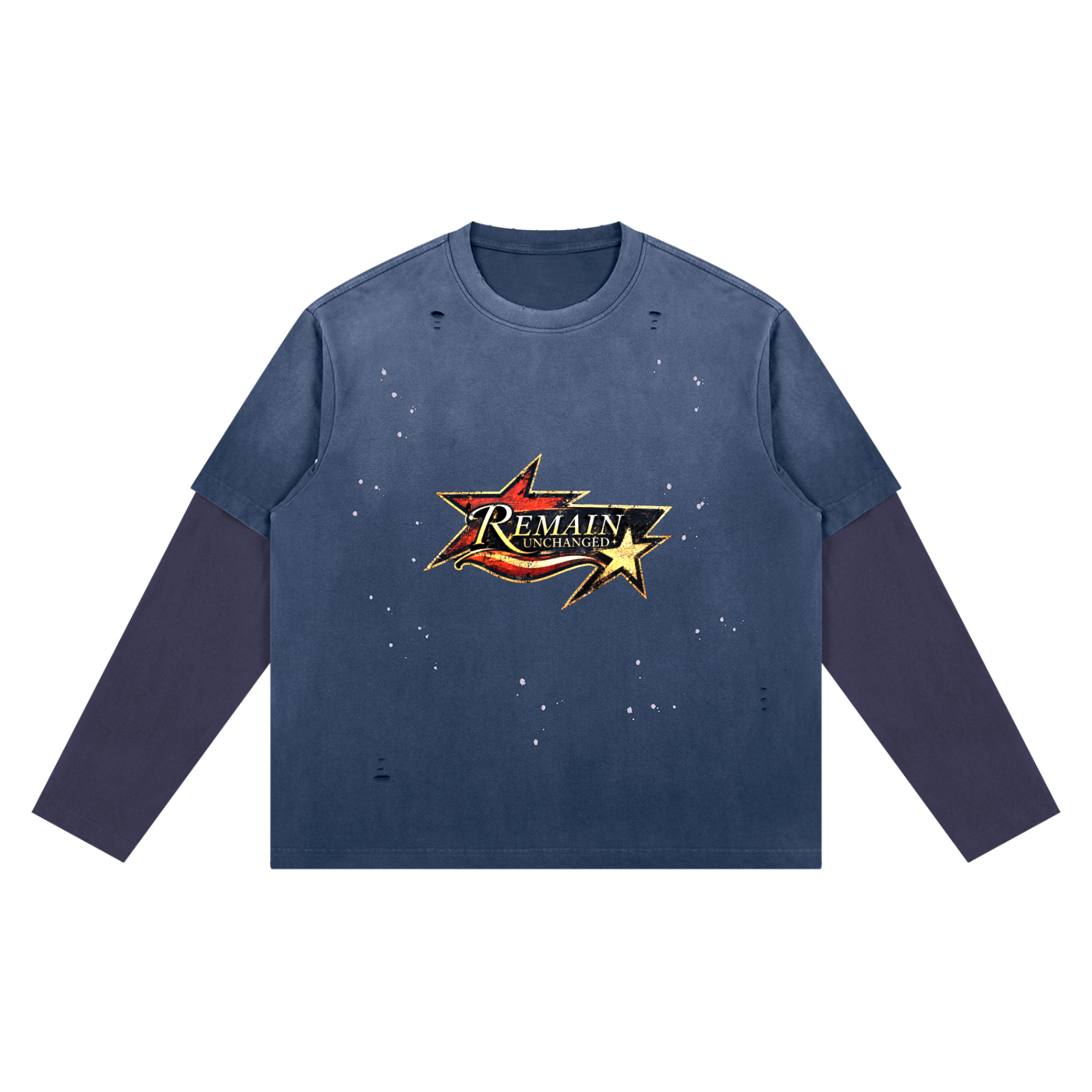 Unisex Vintage Wash Distressed Layer T-Shirt